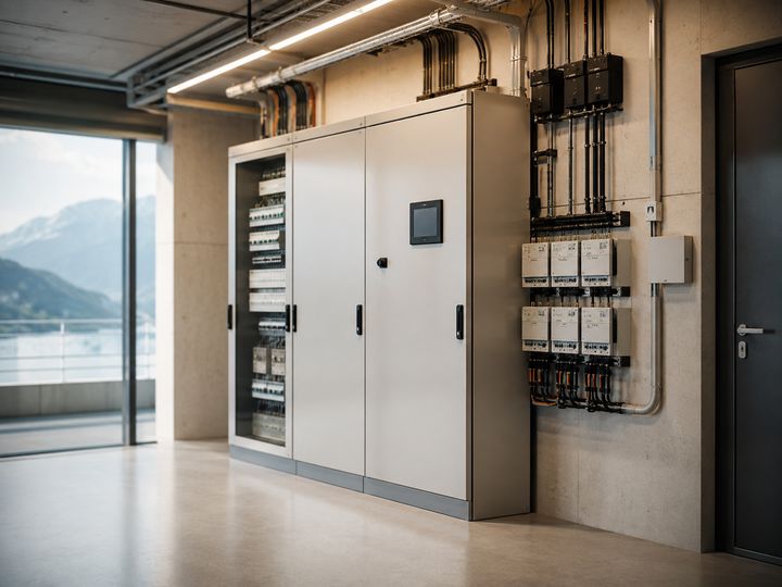 Illustration d’un tableau électrique de bâtiment équipé pour le sous-comptage